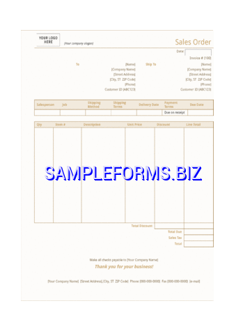Sales Order Template 2 dotx pdf free